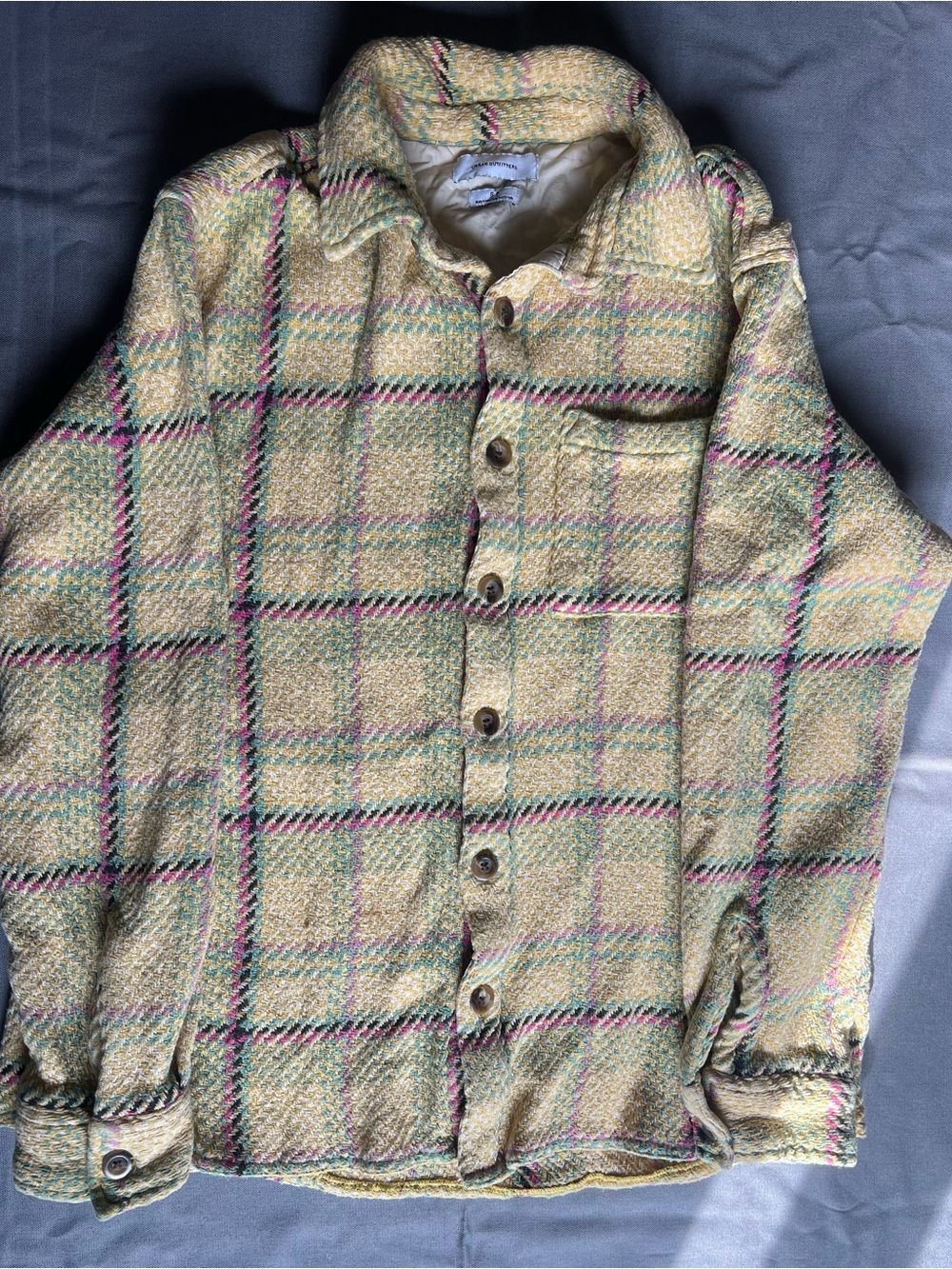 Urban Outfitters Yellow Plaid Kids Button-Up Jacket